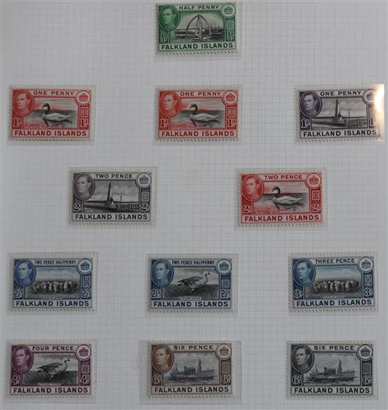 A QV to QEII mainly mint collection of Falkland Island stamps in a Plymouth album